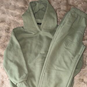 Green Hoodie and Sweatpants Set
